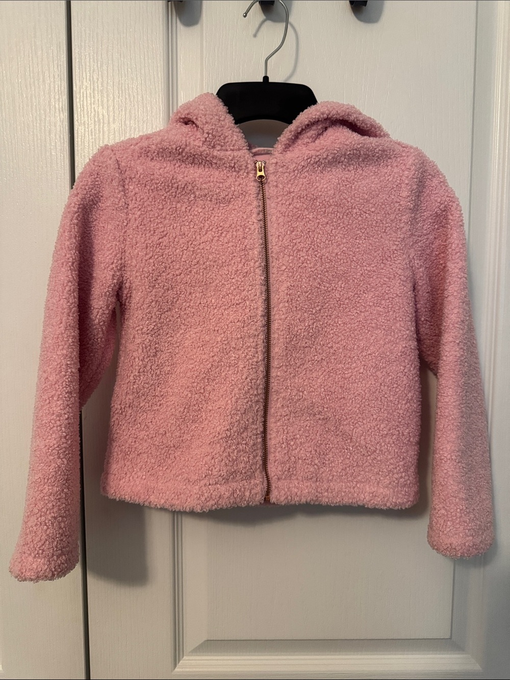 Janie and Jack Girls 5 to 6 Pink Sherpa Zip Jacket w/ Hood